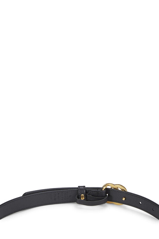 Black Leather GG Marmont Belt, , large image number 3