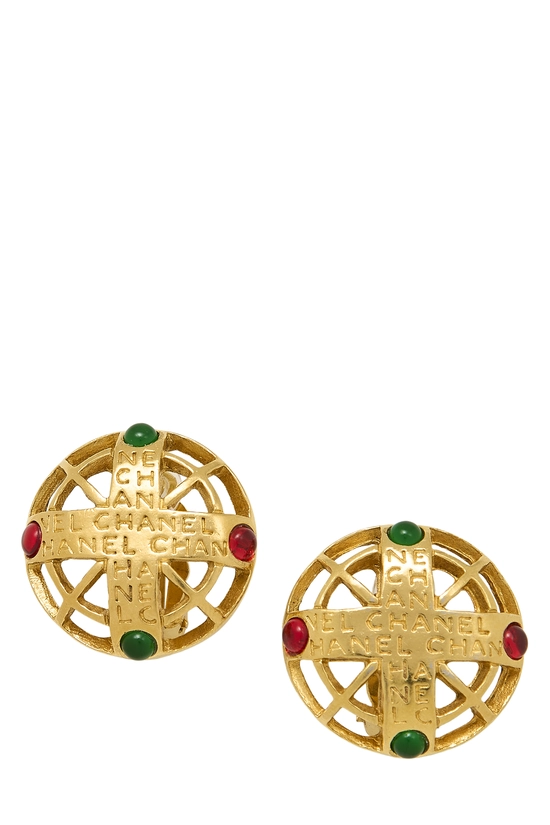 Multicolor Gold Gripoix Earrings, , large image number 0
