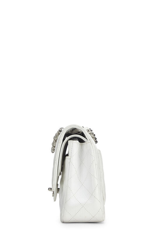 Chanel White Quilted Lambskin Leather Jumbo Classic Single Flap Bag Silver Hardware, 2008 (Very Good)-09