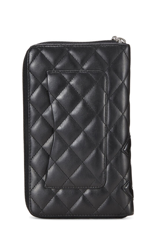 Black Quilted Calfskin Cambon Travel Wallet, , large image number 3