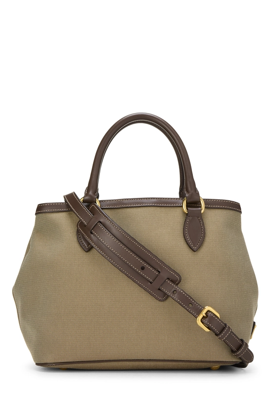 Pre-Owned Beige Jacquard Logo Convertible Handbag QNB4AH6D0B00G