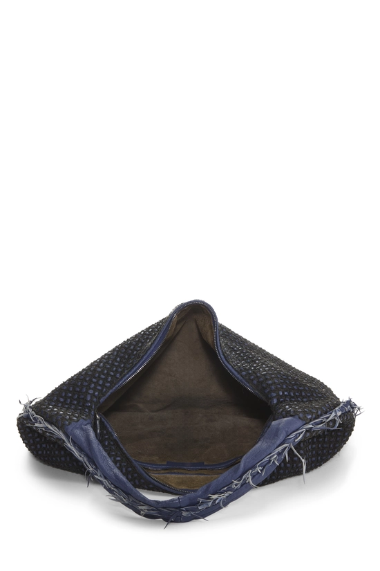 Blue Intrecciato Ponza Veneta Hobo Large, , large image number 5