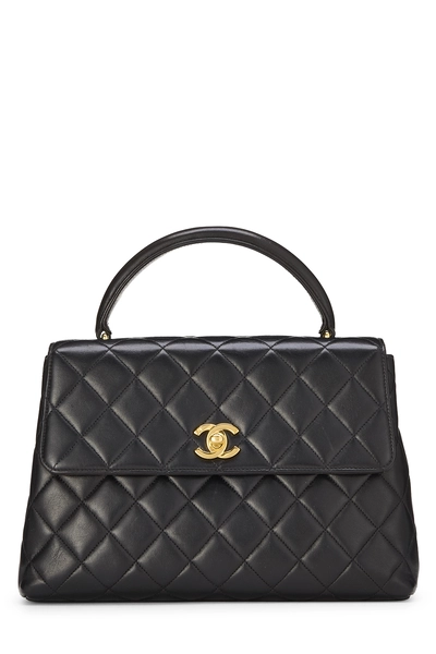 Black Quilted Lambskin Kelly Small