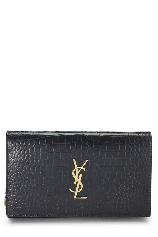 Navy Embossed Cassandra Monogram Wallet on Chain (WOC), , large image number 0