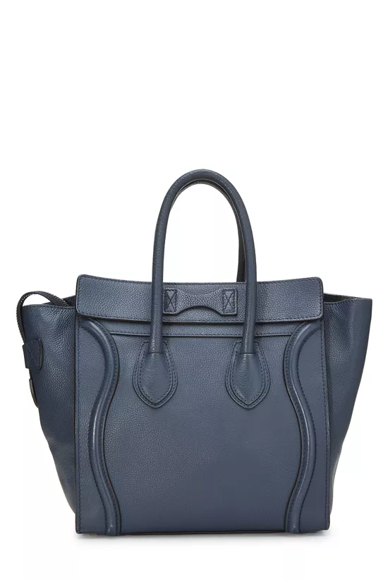 Blue Drummed Calfskin Luggage Micro, , large image number 3