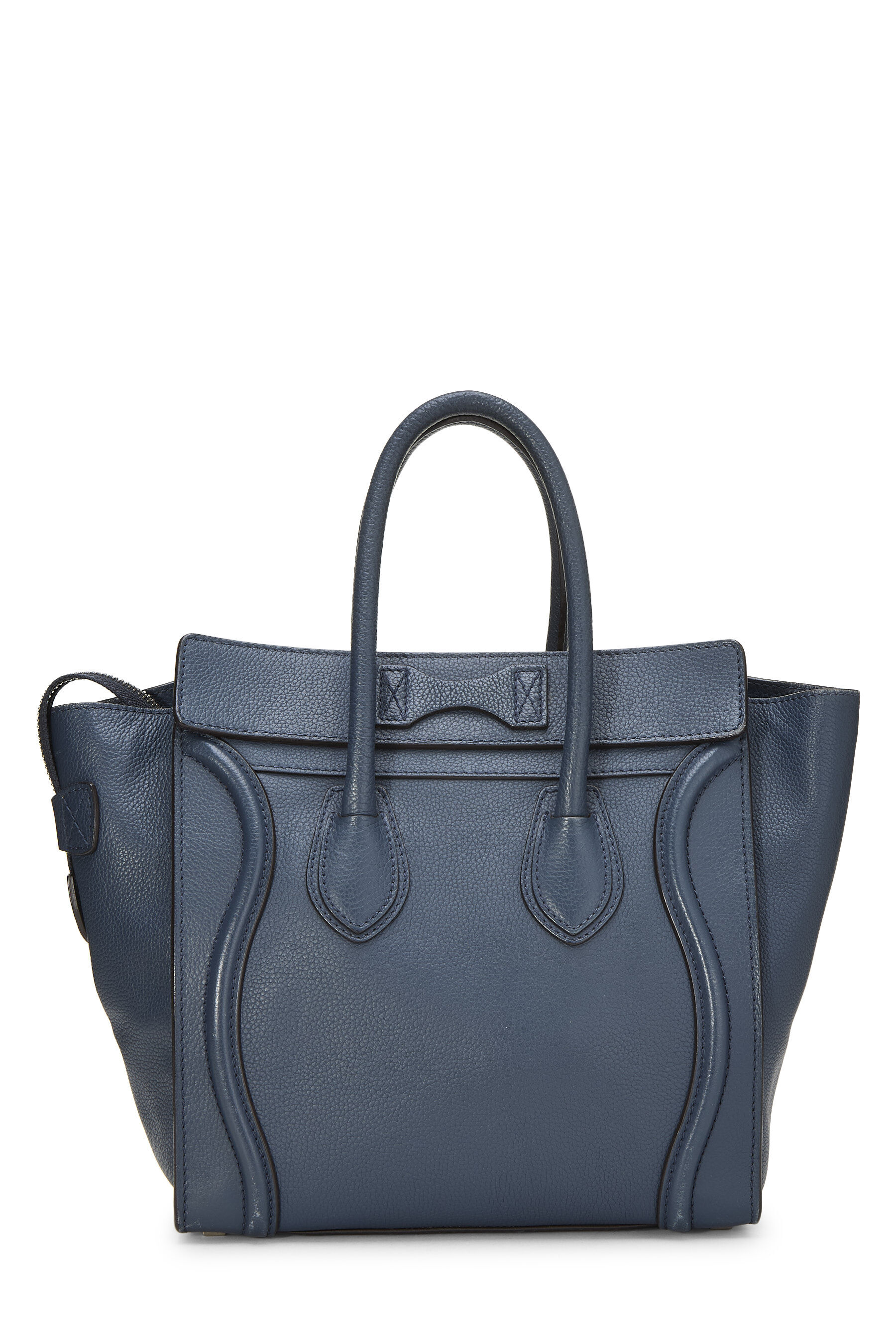 Pre-Owned Blue Drummed Calfskin Luggage Micro Q5B00J1LB8011