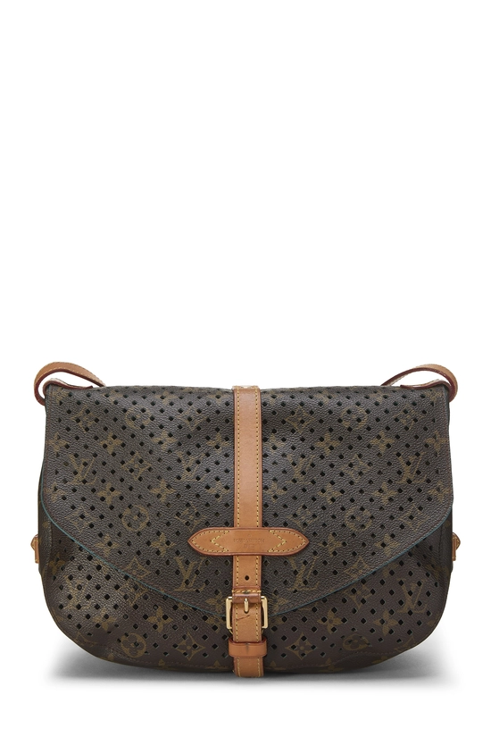 Blue Perforated Monogram Canvas Saumur 30, , large image number 0