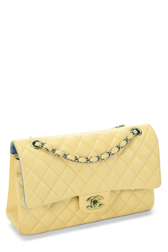 Yellow Quilted Lambskin Classic Double Flap Medium, , large image number 1
