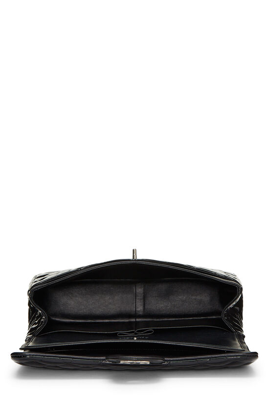 Chanel Medium Classic Double Flap Bag Black Patent Light Gold Hardware