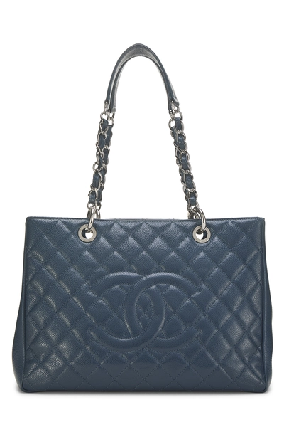 Chanel Blue Quilted Caviar Grand Shopping Tote (GST)
