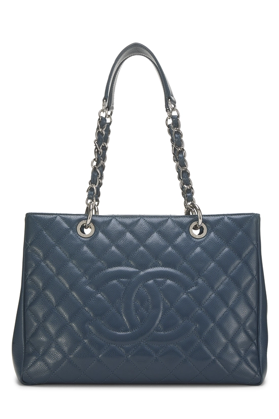 Blue Quilted Caviar Grand Shopping Tote (GST), , large image number 0