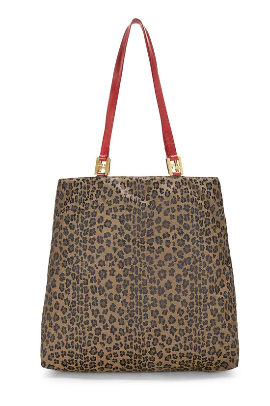 Brown Leopard Canvas Tote, , large image number 0