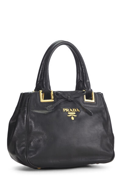 Black Calfskin Convertible Tote Small, , large