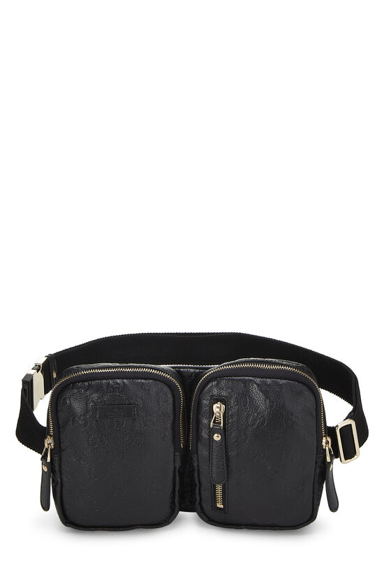 Black Guccissima Double Pocket Waist Pouch Small, , large image number 0