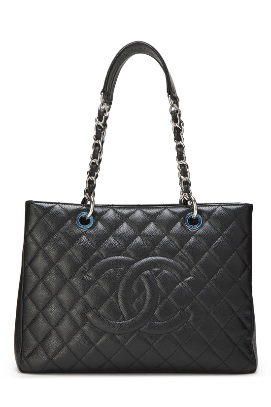 Black Quilted Caviar Grand Shopping Tote (GST), , large image number 0