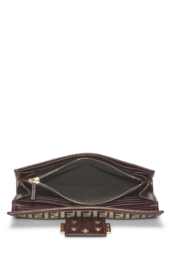 Pre-Owned Brown Zucchino Canvas Long Wallet QBA0LYCR0B00D