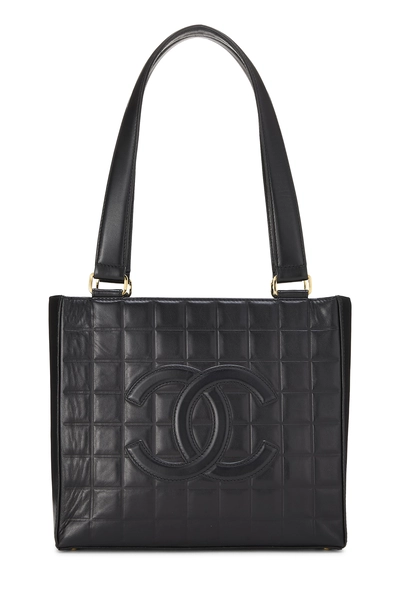 Black Quilted Calfskin Chocolate Bar Tote