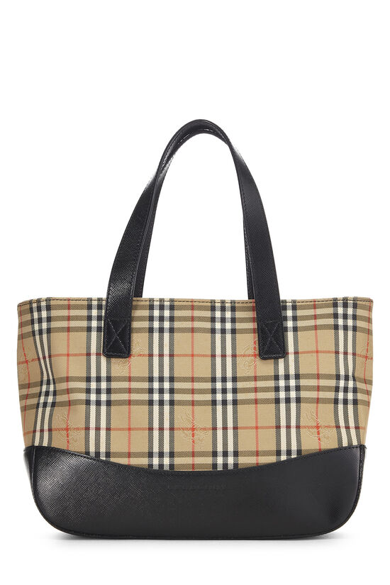 Black Haymarket Check Canvas Handbag Small, , large image number 0