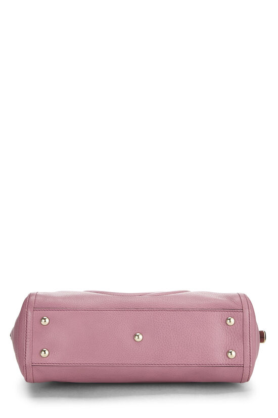 Pink Grained Leather Soho Zip Tote , , large image number 4
