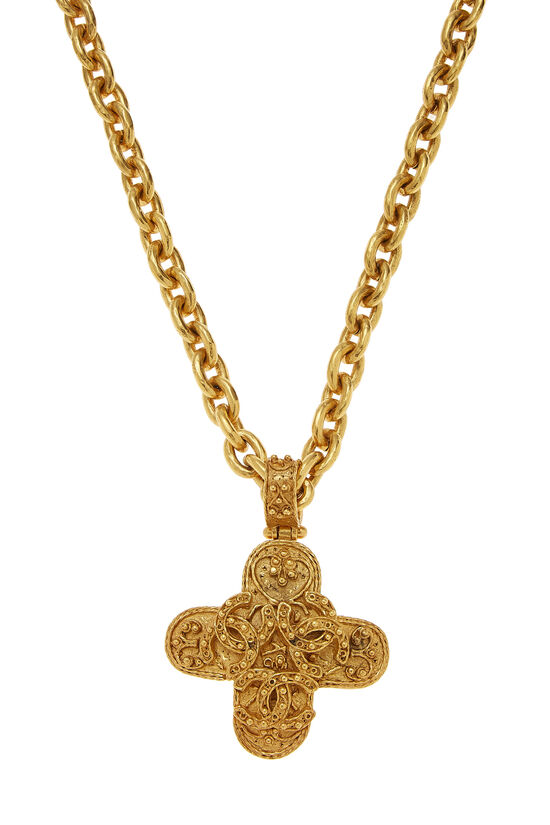 Gold Filigree Cross Necklace, , large image number 1