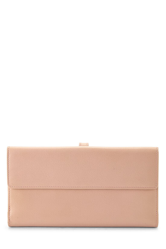 Pink Calfskin Long Wallet, , large image number 2