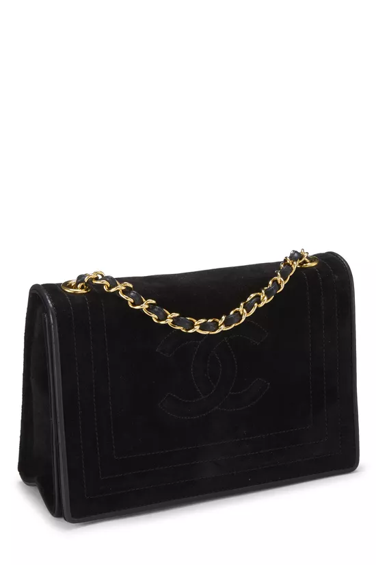 Black Quilted Suede Full Flap Small, , large image number 1