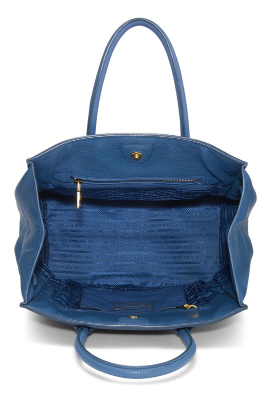 Blue Vitello Daino Trapeze Front Pocket Tote, , large image number 5