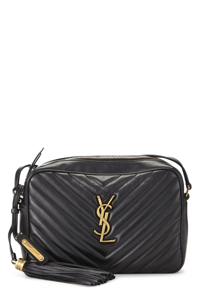 YSL Black Quilted Calfskin Lou Camera Bag