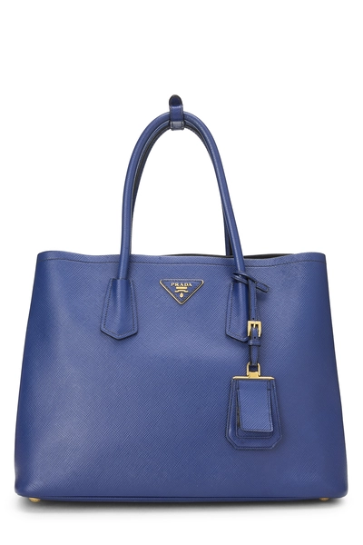 Blue Saffiano Double Bag Medium