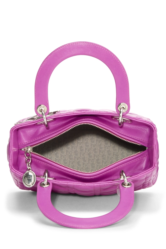Purple Cannage Quilted Lambskin Lady Dior Medium, , large image number 5