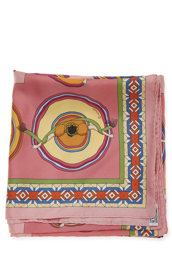 Pink & Multicolor 'Belles du Mexique' Silk Scarf 90, , large image number 1