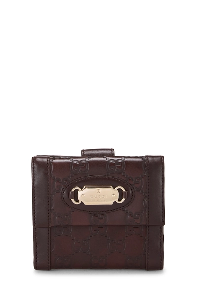 Brown Microguccissima Compact Wallet