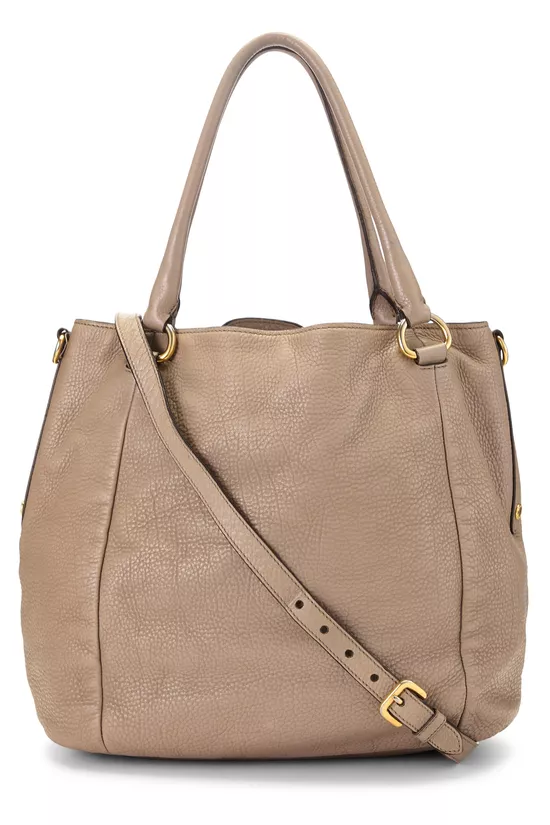 Grey  Vitello Daino Convertible Tote Medium, , large image number 3