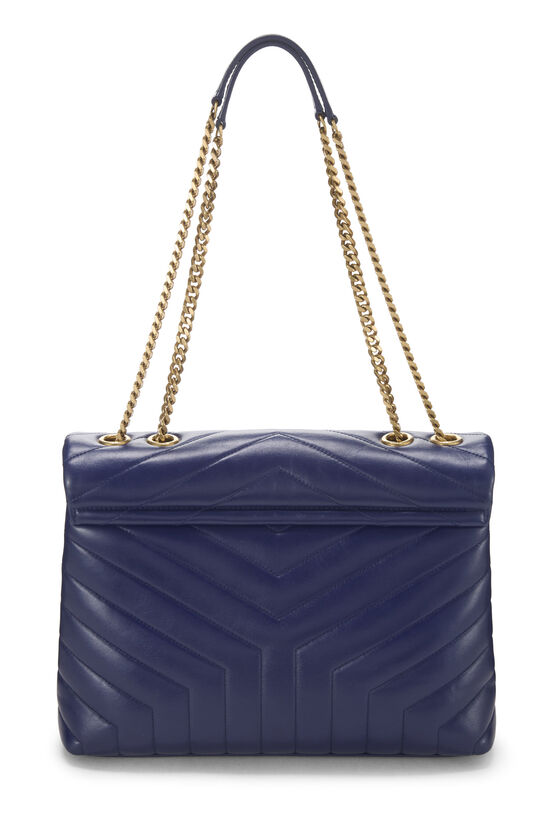 YSL Blue Calfskin Monogram Loulou Medium QTBHLN3PN7002 | WGACA