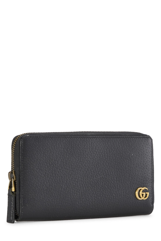 Black Leather GG Marmont Zip Wallet, , large image number 1