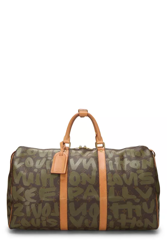 Stephen Sprouse x Louis Vuitton Green Monogram Graffiti Keepall 50, , large image number 0