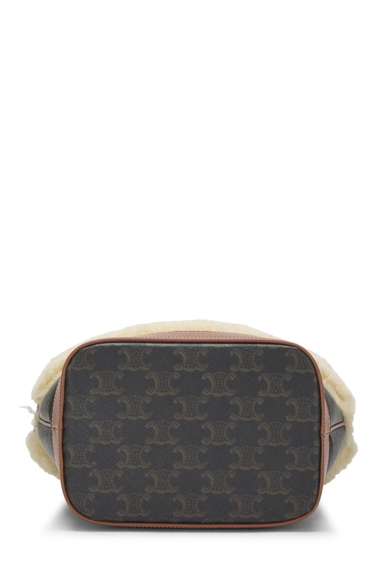 Brown Shearling Triomphe Bucket Bag Small, , large image number 4