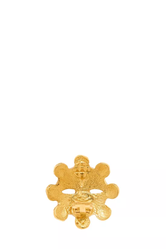 Gold Squiggle Border 'CC' Earrings, , large image number 2