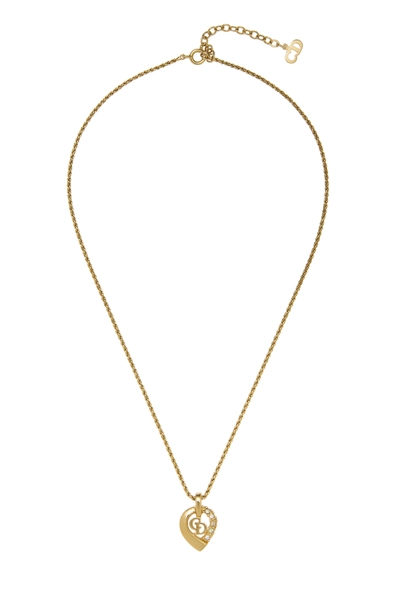Gold Crystal 'CD' Necklace