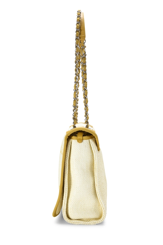Yellow Woven Raffia Deauville Messenger, , large image number 2