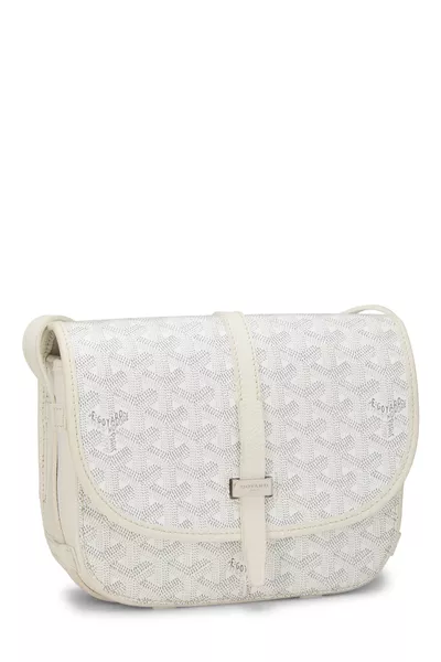 White Goyardine Canvas Belvedere PM, , large