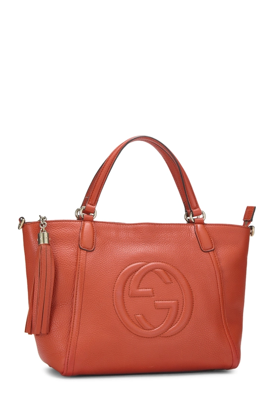 Orange Grained Leather Soho Top Handle Bag, , large image number 1