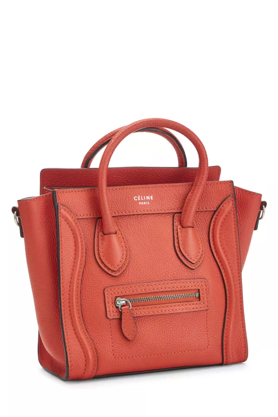 Orange Drummed Calfskin Luggage Nano, , large image number 1