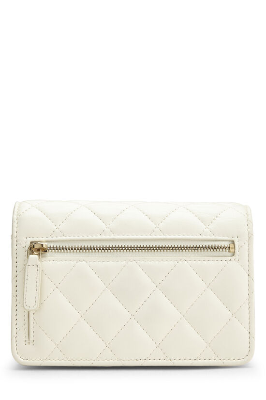 White Lambskin Coco Clips Wallet On Chain (WOC)