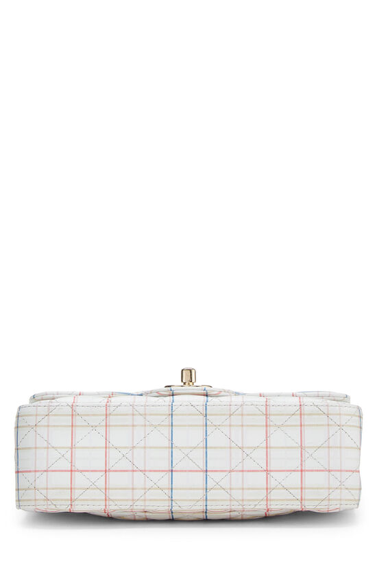 White & Multicolor Quilted Lambskin Rectangular Flap Small, , large image number 4
