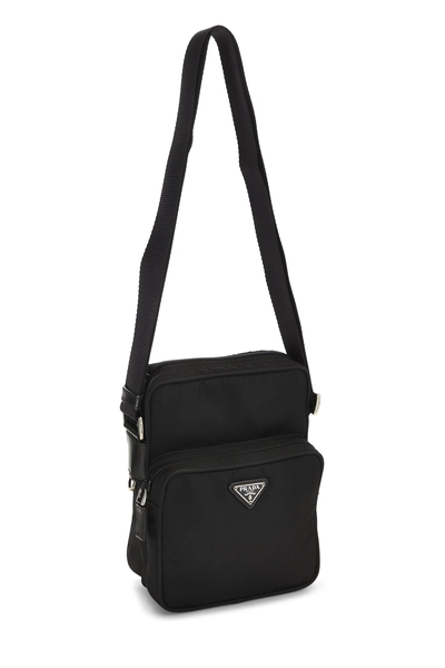 Black Nylon Messenger Bag Small, , large