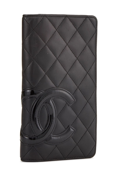 Black Quilted Calfskin Cambon Wallet, , large