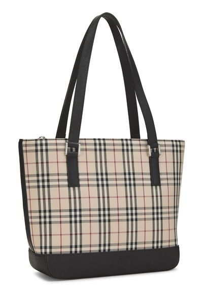 Black House Check Jacquard Zip Tote Small, , large