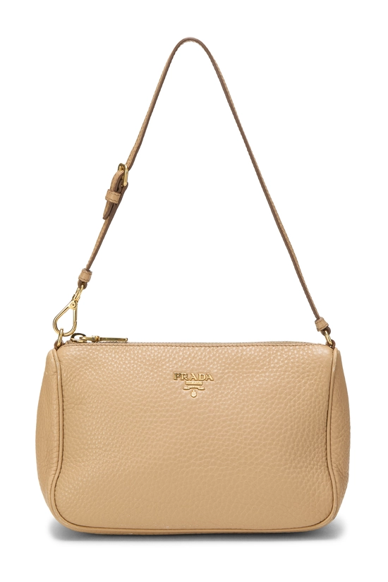 Beige Vitello Daino Shoulder Bag, , large image number 0