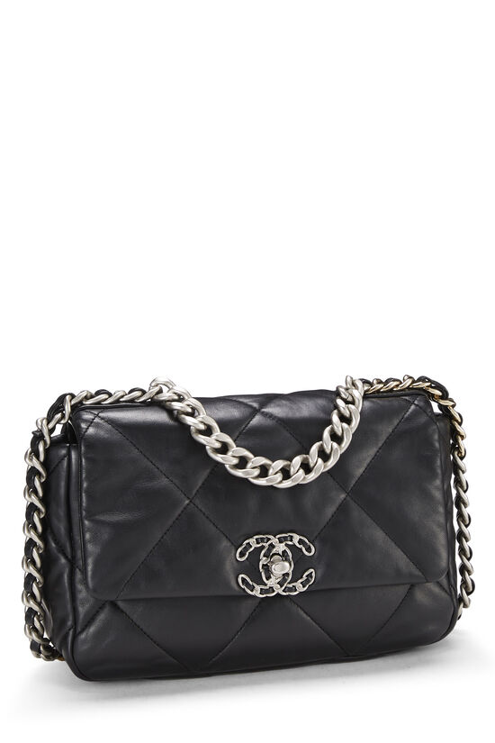 Chanel 19 Flap Coin Purse With Chain Lambskin Black For Sale at
